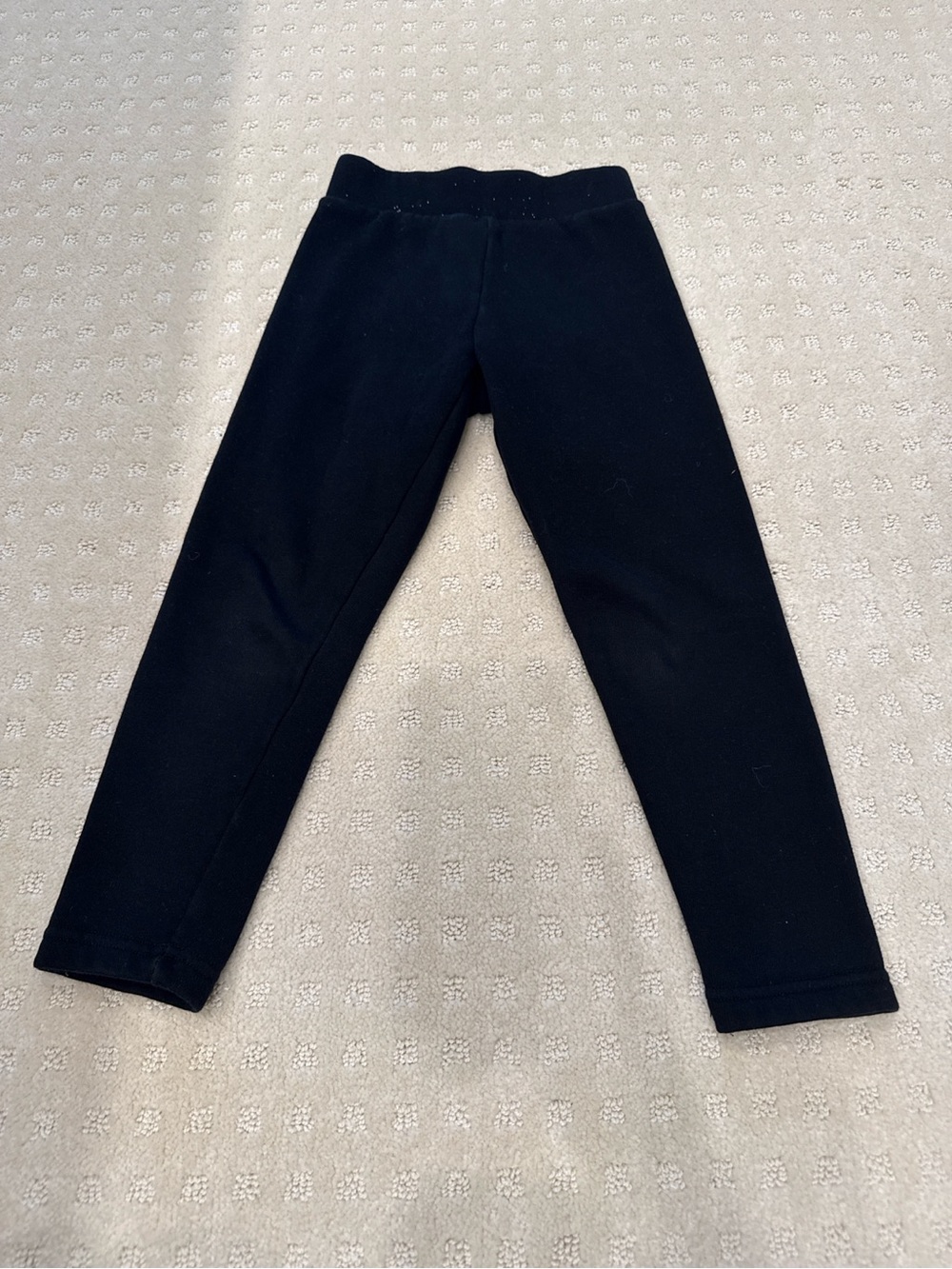 Old Navy Girls Fleece Lined Black Leggings Size 6/7 Sparkle Waistband